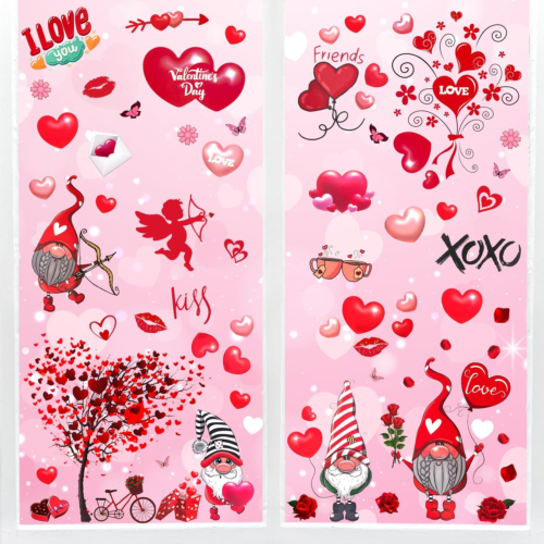 9 Sheet Valentines Day Decor Window Clings, Valentines Day Decorations Supplies. - Picture 11 of 12