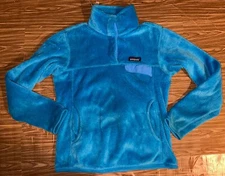 Patagonia Re-Tool Snap-T Fleece Womens Small Blue L/S Soft Polartec Pullover