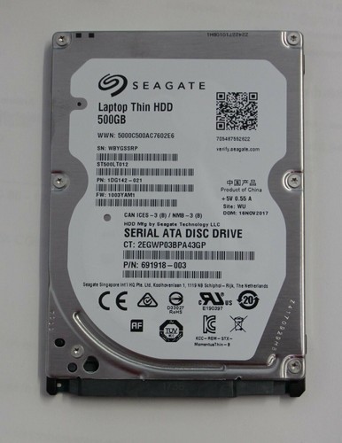 SEAGATE Thin HDD 500GB SATA 5400rpm 2,5 Zoll 7mm Bauhöhe 16Mb Cache ST500LT030