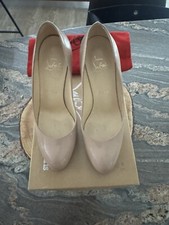 Christian Louboutin Simple Pump 130 Patent Calf. Pk Nude 6248 Size 36. Pre Owned