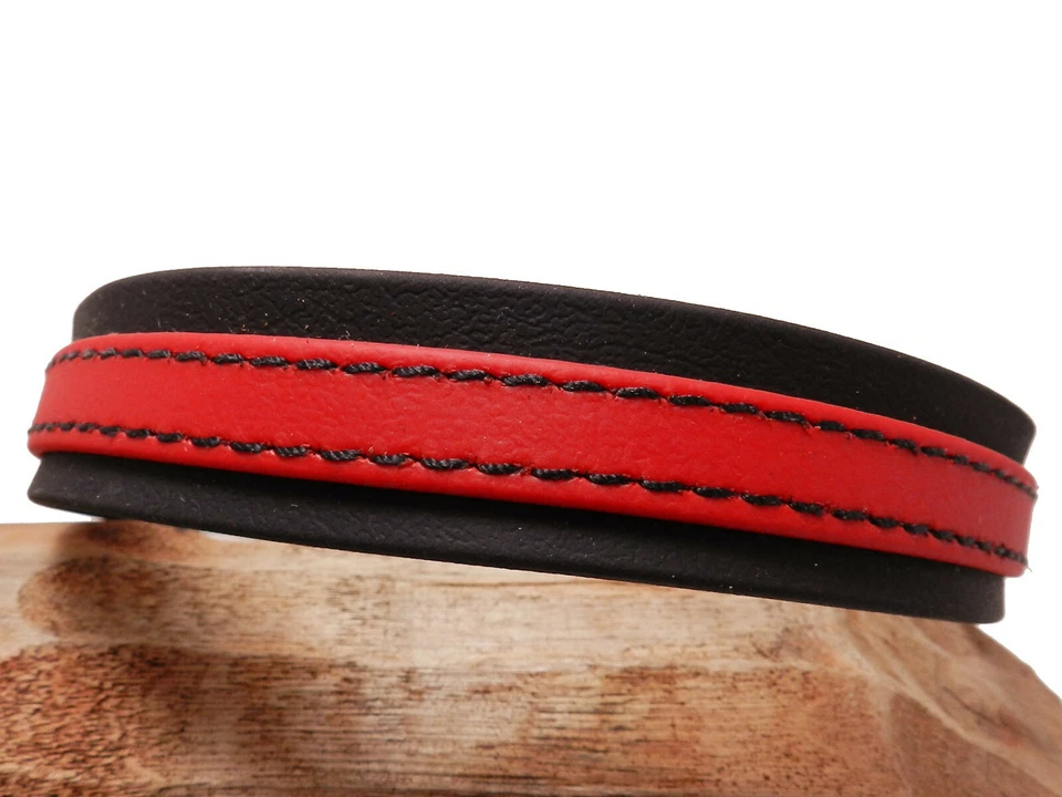 EASY CLEAN Waterproof Black & Red THIN RED LINE Firefighter Dog Collar MADE USA - Image 3 of 4