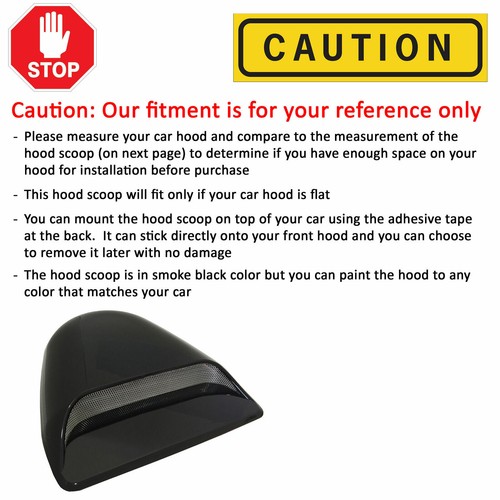 AAG Carbon Fiber Painted ABS Plastic Racing Air Flow Vent Hood Scoop Universal 4 - Foto 9 di 9