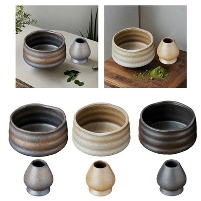 Japanische Matchaschalen mit Schneebesenhalter Chawan Matcha Teeschale Zeremonie Matcha
