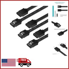 Black SATA III Cable 3 Pack 18 Inch for Fast Data Transfer HDD SSD Compatible