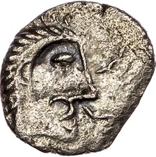 20BC - 10AD ICENI Silver Unit Moustache type S.434 ABC 1567 VF