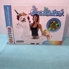 PoolCandy White Glitter Dragon Tube w/ Drink Float Set Jumbo 48 Pool Tube