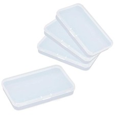 Pack of 4 Clear Polypropylene Rectangle Mini Storage Containers Box with