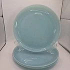 3 Vintage Fire King Delphite Turquoise Blue 9 In Dinner Plates Ovenware