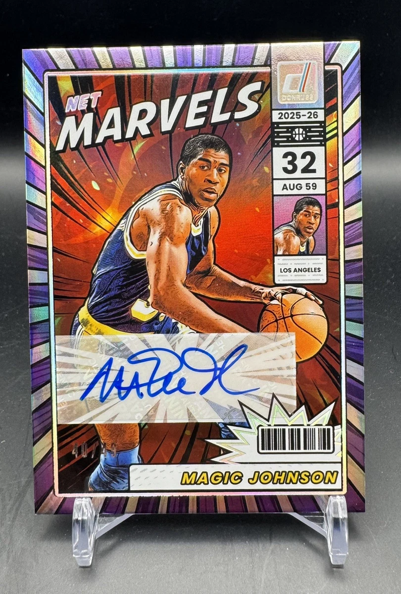 Panini Magic Johnson Basketball Autographed Sports Trading Cards