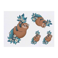 4 x 'Sloth' Temporary Tattoos / Transfers TO00041851