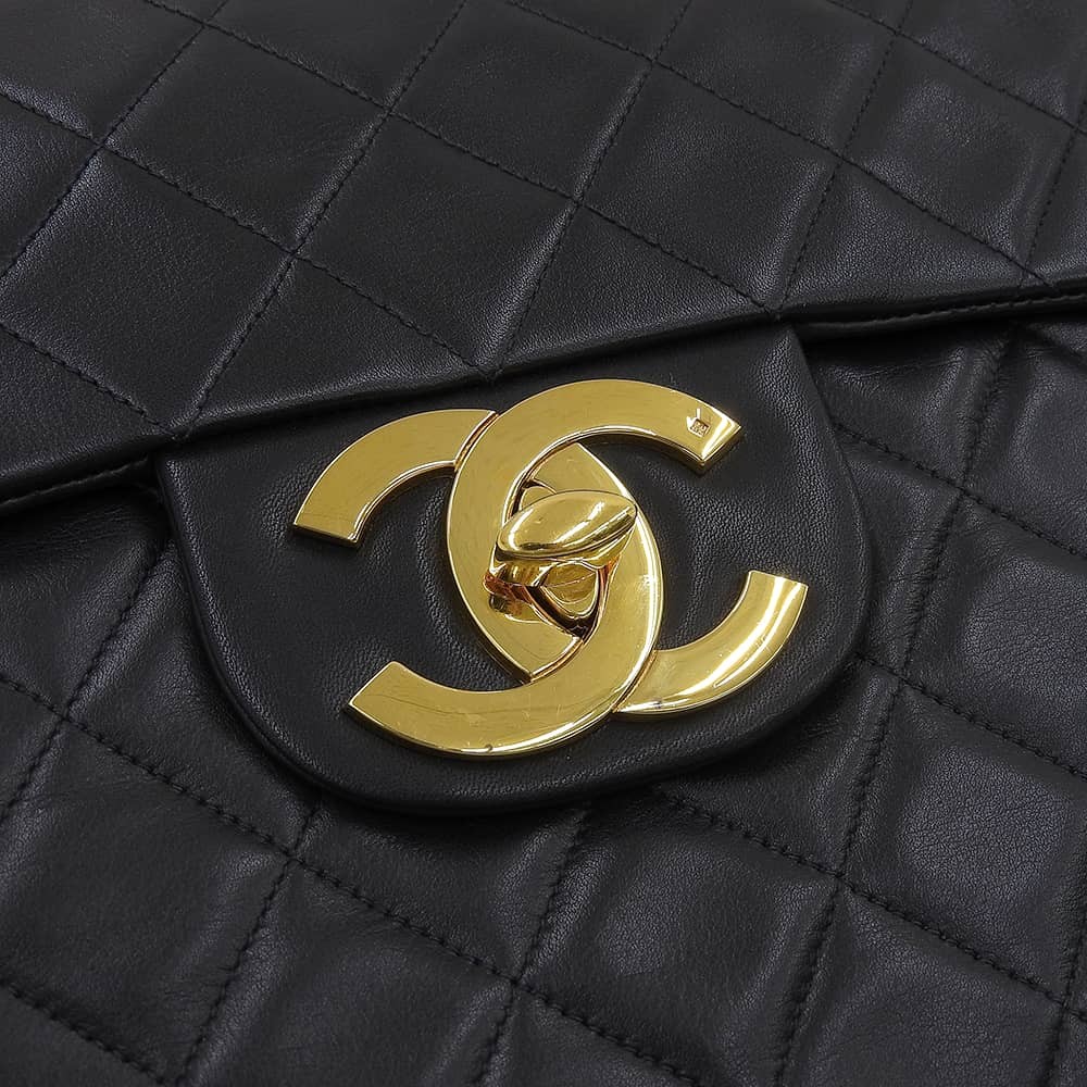 CHANEL Large Matelassé 34 Coco Mark Chain Shoulder Bag Black 2# A01094 #0040 image 5