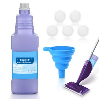 Refillable Bottle for Swiffer  Wet Jet  Mop  1250ml /42.3 FL OZ  LeakProof HD...