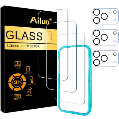 Ailun 3 Pack Screen Protector for iPhone 17 Pro [6.3 inch] + 3 Pack Camera Lens