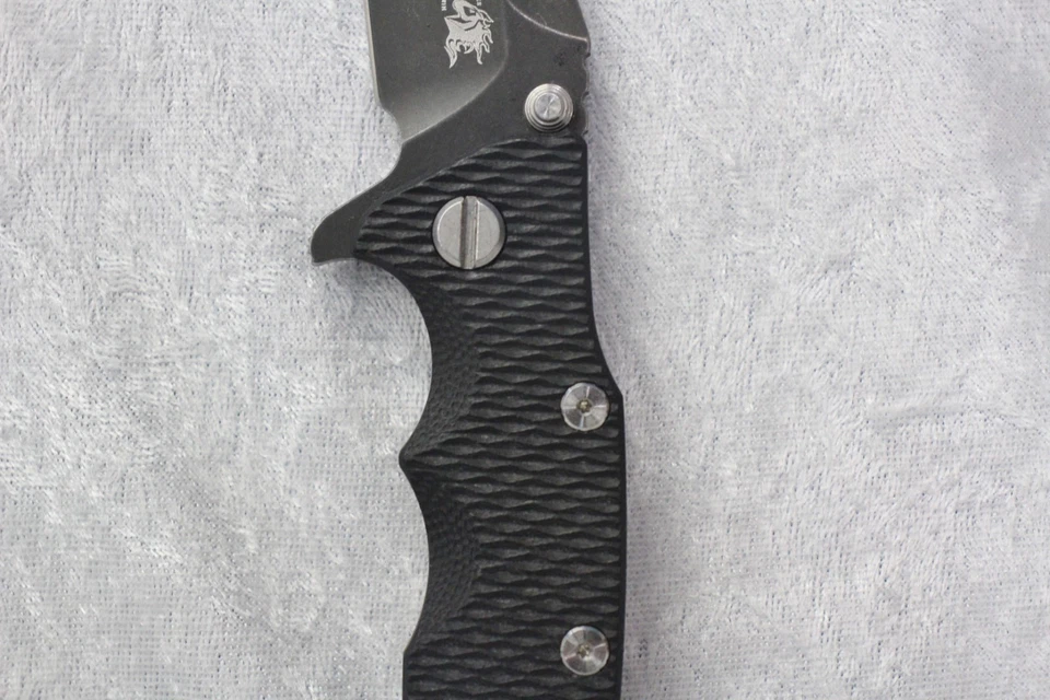 Rick Hinderer Eklipse Drop Point 3.5" M390 Blade Steel Black G10/Titanium Handle - Image 4 of 4
