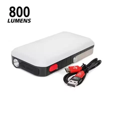 Husky Rechargeable Utility Light 800 Lumen 3 in 1 Flashlight Power Bank LED USB