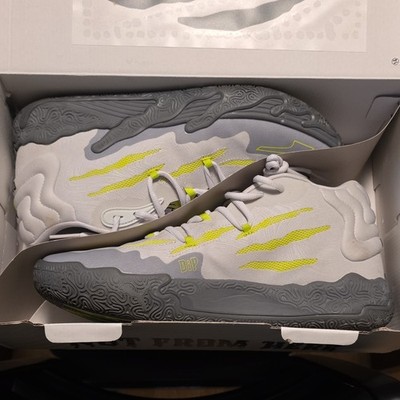 PUMA MELO MB.03 Chino Hills Feather Gray Lime Basketball Sneaker 379235-01