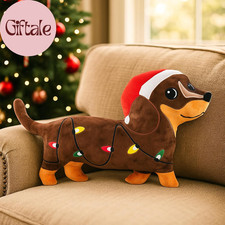 Christmas Pillows Dachshund Pillows 13.8 X 12.21 Inch Dachshund Gifts Weiner Dog
