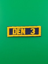 Den Number 3 Cub Scout Patch Plastic Back BSA Scouts America NEW