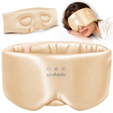 3D Silk Bluetooth Sleep Mask, Mulberry Silk Sleep Mask with Bluetooth Headpho...