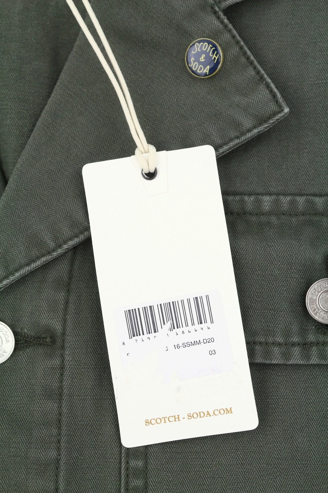 SCOTCH & SODA Men's Jacket M Dark Green Button-Up Oversized Unisex Lightweight - product detail image 7
