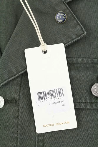 SCOTCH & SODA Men's Jacket M Dark Green Button-Up Oversized Unisex Lightweight image 7