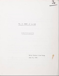 Le Mans Original Movie Script Starring STEVE McQUEEN (2 scripts + call sheet)