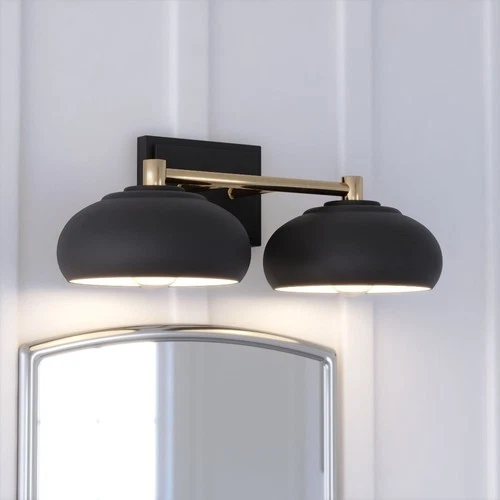 Belmont 2-Light Bathroom Light in Contemporary and Dome Style 7 Inches Tall and - Picture 9 of 9