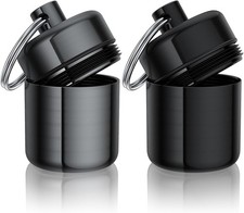 Ear Plug Carrying Case Keychain 2 Pack , Small Waterproof Metal Earplug Case Ear