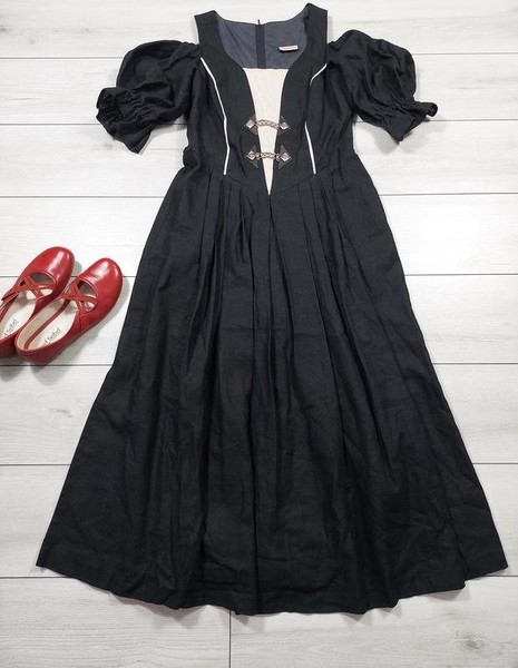 Women Landhaus Dress Black Viscose L