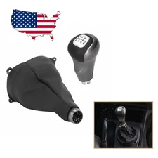 6 Speed Silver Gear Shifter Knob Gaiter Cover For Honda Civic DX EX LX 2006-11 