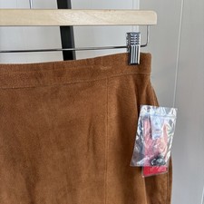 Cayenne Leather Women s 12 Brown Boho Western Skirt 28x22 NWT Vintage Deadstock