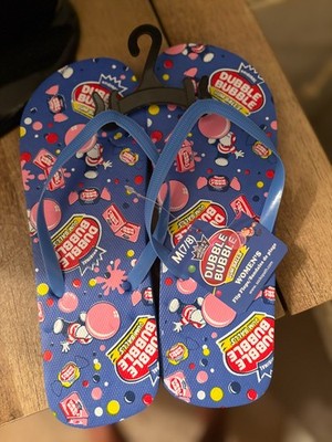 Set of 2 Women's Flip Flop Dubble Bubble Gum & Tootsie Roll Size 7-8 (M)