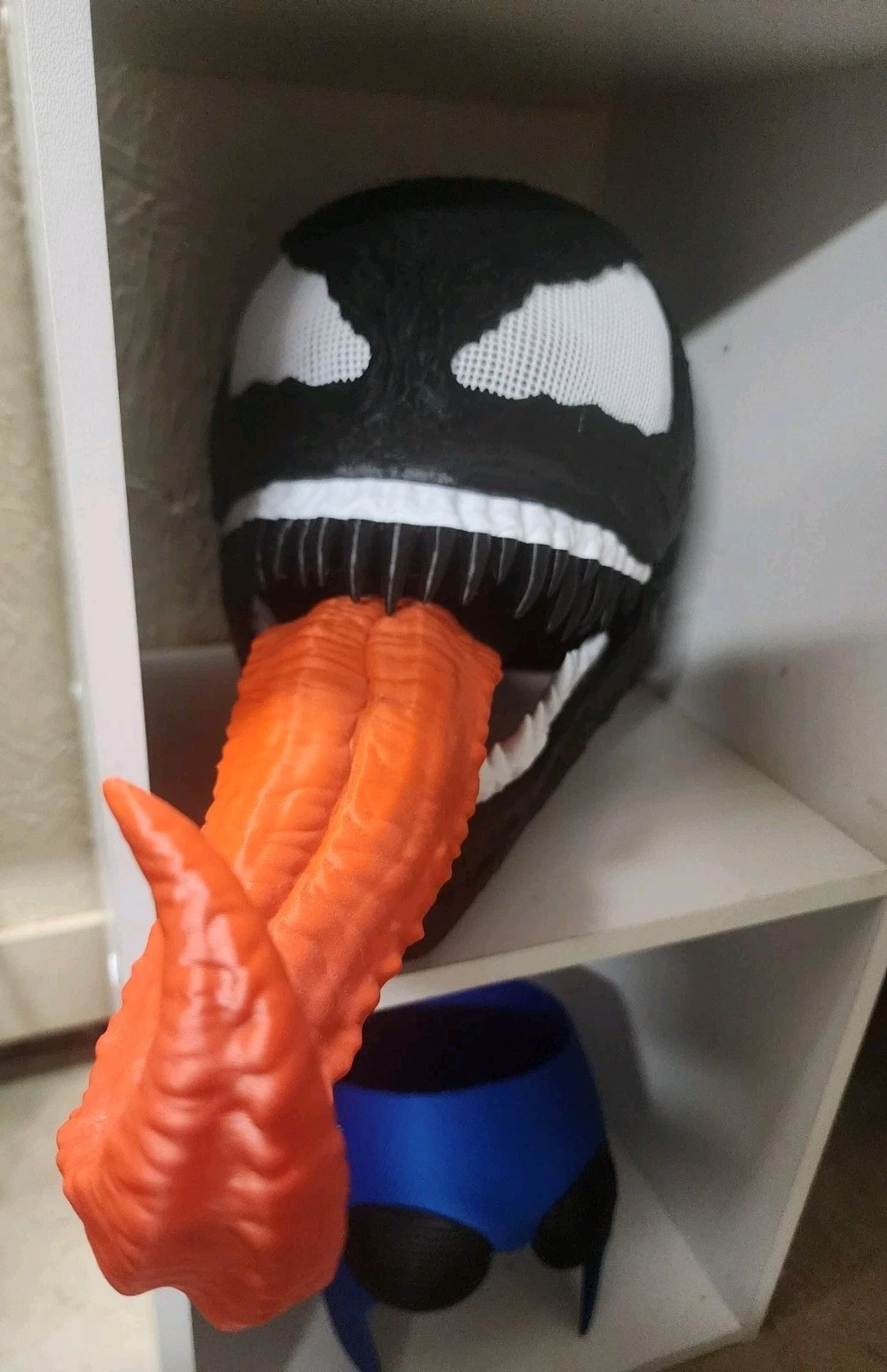 3D Printed Venom Mask Helmet - Wearable Cosplay Prop - Textured Detail & Tongue