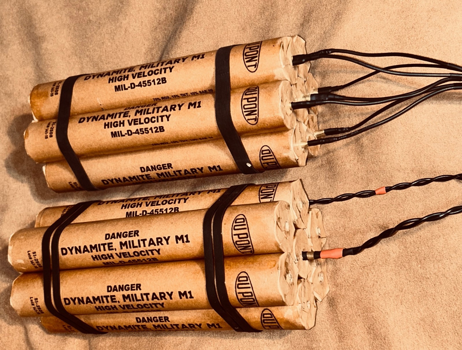 INERT DYNAMITE - 3 Stick Bundle w/ SIM Fuse Airsoft Cosplay TNT Movie prop  