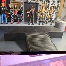 WWE Mattel 16 X 7 X 2 Inches Black Stage With 6 X 6 X 2 Ramp Accessory Diorama