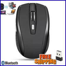 BLACK WIRELESS CORDLESS 2.4ghZ MOUSE USB DONGLE OPTICAL SCROLL FOR PC LAPTOP MAC