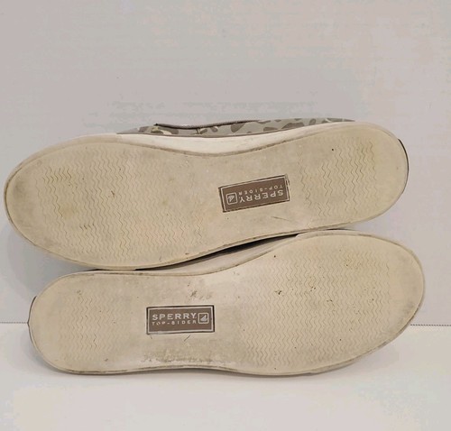 Sperry Top Sider Gray W/Leopard Print Size 9 Women's Boat Shoes VGUC - Picture 9 of 9