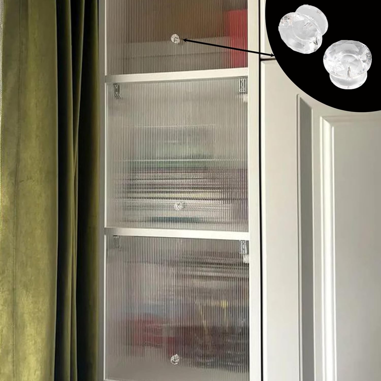 20pcs Acrylic Pull Knobs Plastic Mini Pulls Clear for Small Round 