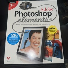 1D VINTAGE FACTORY SEALED Adobe Photoshop Elements 3.0 2004 w/ Serial Number Mac