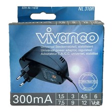 Vivanco Universal Steckernetzteil 300mA 6 Ada...
