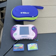 Leapster 2 Pink Purple Handheld Game System Console Tested Case Cars 2 Pet Pals