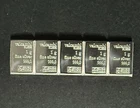 5 Piece Lot Valcambi 1 Gram Silver Bullion Bars - 5 Grams Total .999 Fine Silver