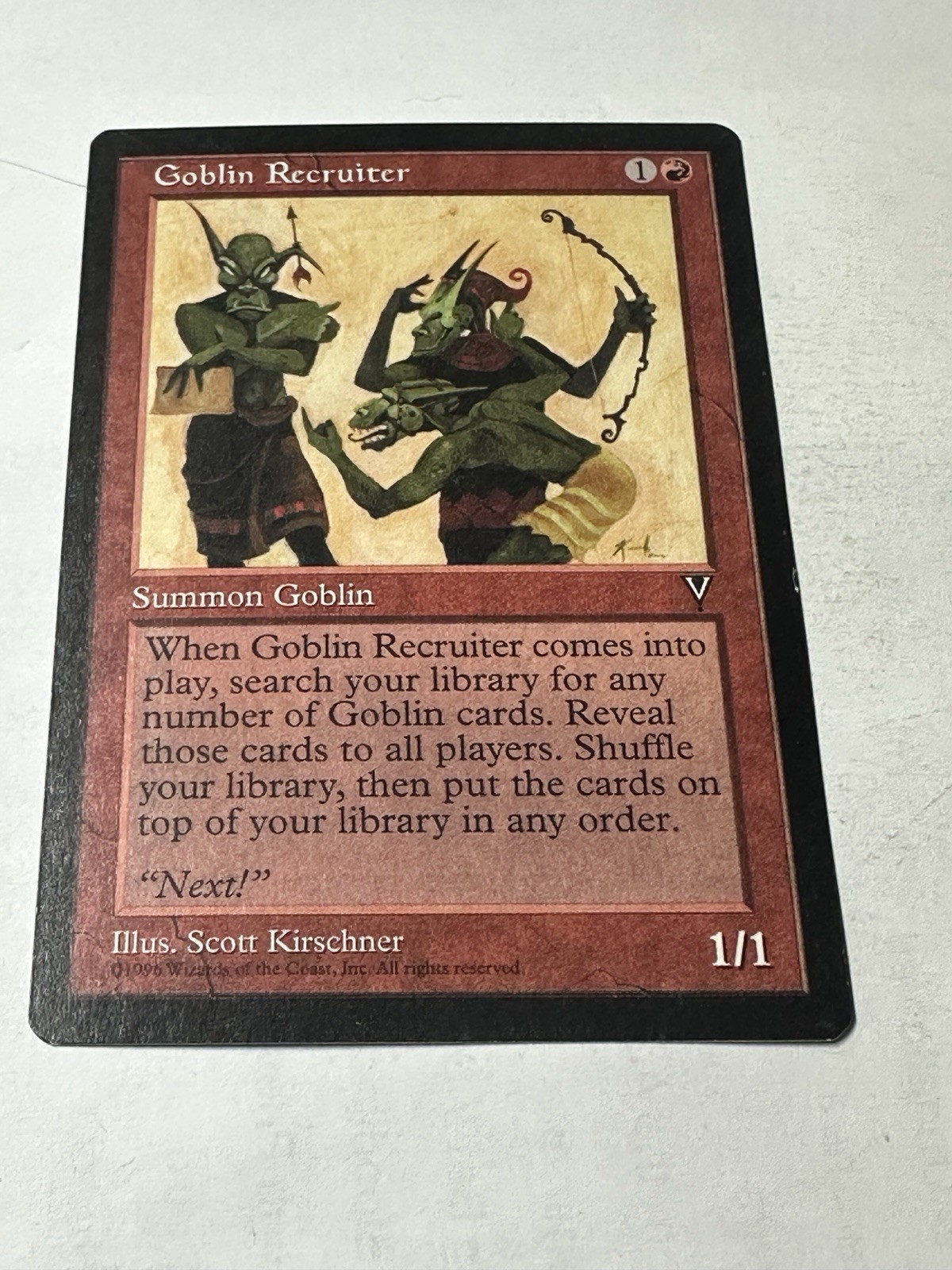 Goblin Recruiter Uncommon Visions Magic: The Gathering Lightly Played