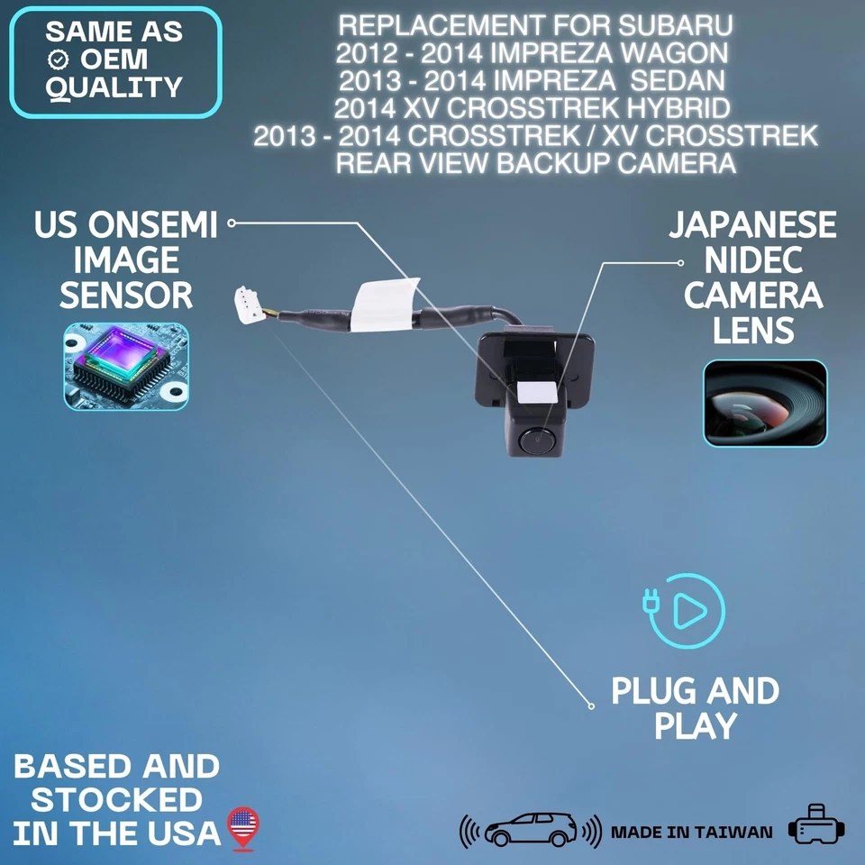 Backup Camera Replaces for 12-14 SUBARU IMPREZA WAGON SEDAN XV CROSSTREK HYBRID - Image 4 of 4