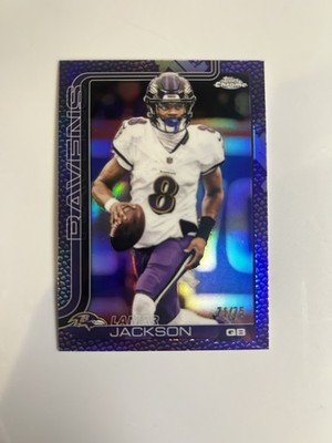 2025 Topps Chrome - Lamar Jackson #24 Purple Pigskin Refractor /75