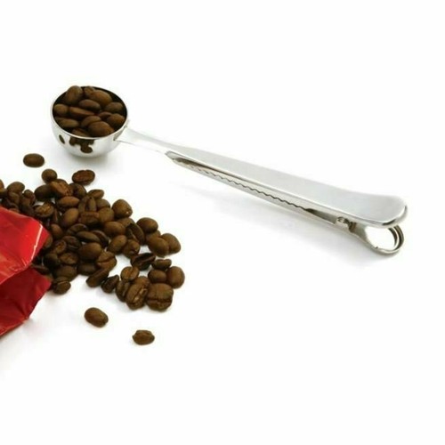 Norpro 2 PACK Coffee / Tea Stainless Steel Measuring Spoon Scoop w/ Bag Clip - Picture 3 of 5