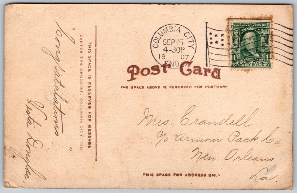 c1907 Cottage Grove Tri Lake Resort Columbia City Indiana ANTIQUE