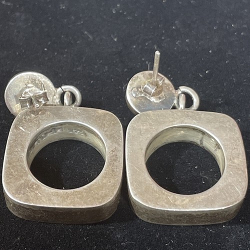 "Sterling Mexiko Ohrringe Mobius Modernist Silber bis 14 925 Handarbeit 21g 1""x1""" - Bild 2 von 7