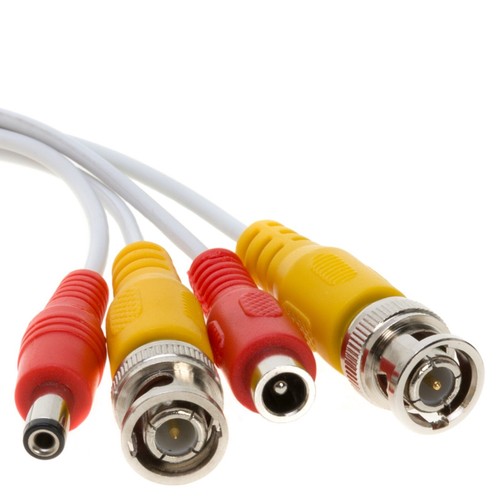 Vorgefertigtes siamesisches Kabel BNC DC Strom/Videokabel 20 AWG CCTV weiß 10 Fuß-100 Fuß SET - Bild 14 von 18