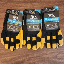 Wells Lamont Men's HydraHyde Leather Work Gloves Size MEDIUM - 3 PAIRS
